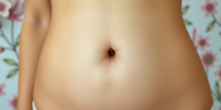 Belly button reshaping for improved navel aesthetics